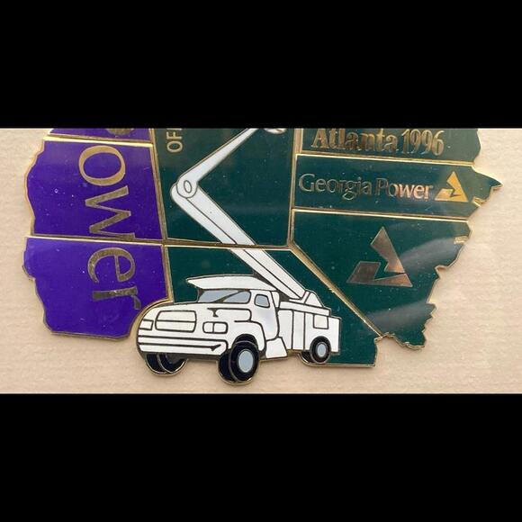 1996 Atlanta Summer Olympics ~ Georgia Power Jumbo Puzzle Pin Set Framed &Matted - Picture 2 of 9